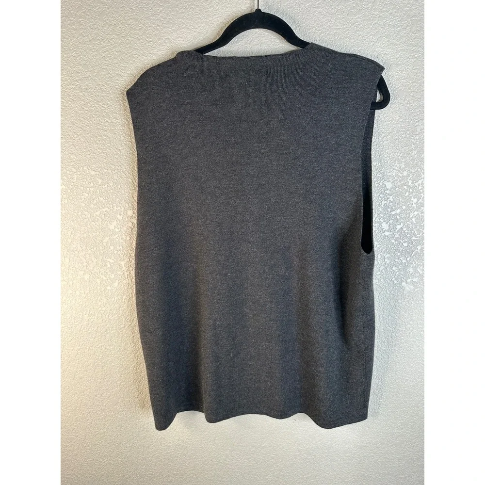 Banana Republic Men's Charcoal Gray 100% Merino Wool V-Neck Sweater Vest Large